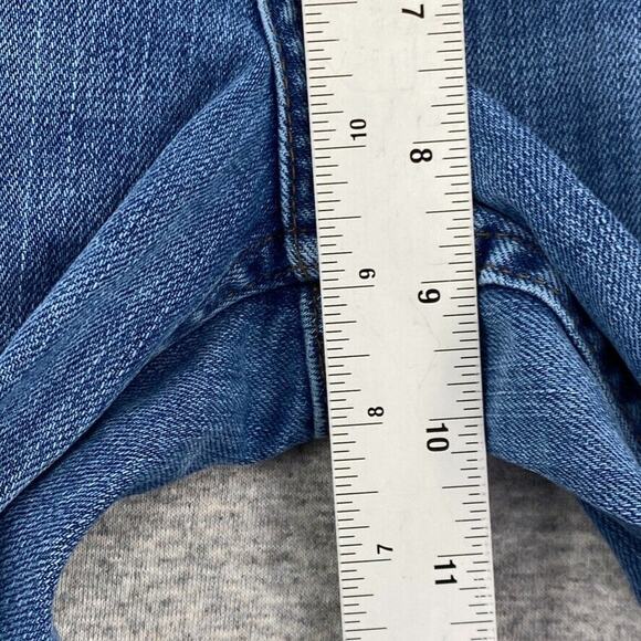 VTG Harley Davidson Jeans Womens 4 Blue Distressed Bootcut Mid Rise Motorcycle - Picture 10 of 13